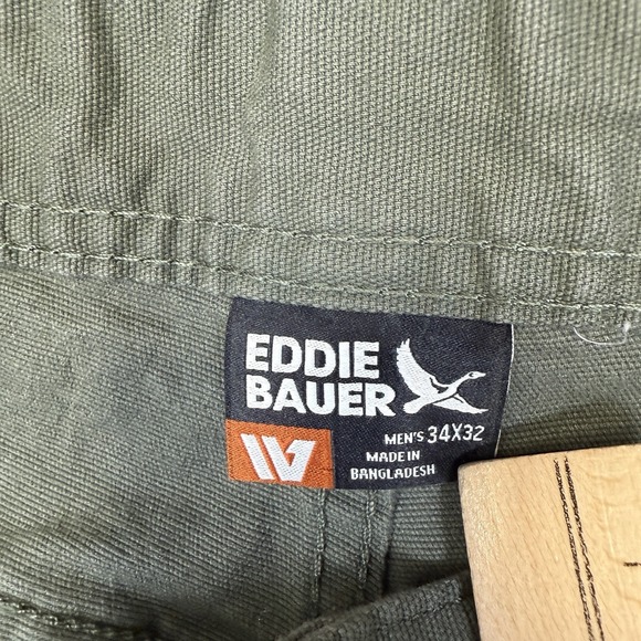 Eddie Bauer Utility Pants Men's 34x32 (36x30) Green Stretch Canvas Ultra Durable - Picture 4 of 10